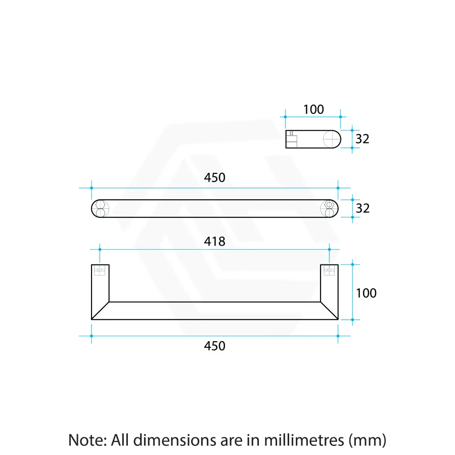 450/630/830mm ThermoGroup 12V Round Single Bar Heated Towel Rail Polished Stainless Steel