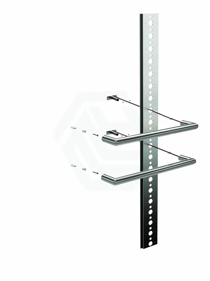 450/630/830mm ThermoGroup 12V Round Single Bar Heated Towel Rail Polished Stainless Steel