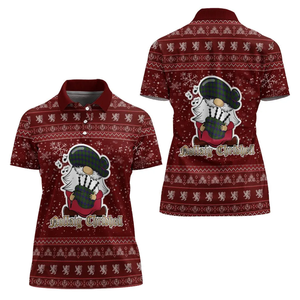 Adam Clan Christmas Family Polo Shirt with Funny Gnome Playing Bagpipes
