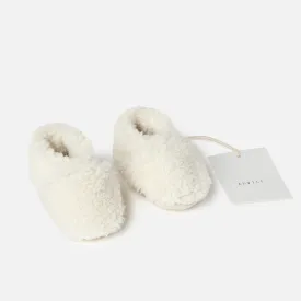 ADVICE Baby Article Two Vegan Shearling Booties Cloud White Cream