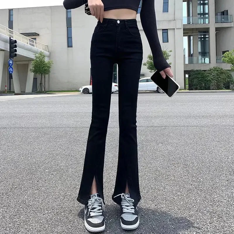 Amy Fashion - Blue Vintage Quality Fashion Straight Women Pant Woman High Waist Denim Pants Wide Leg Denim Clothing Jean