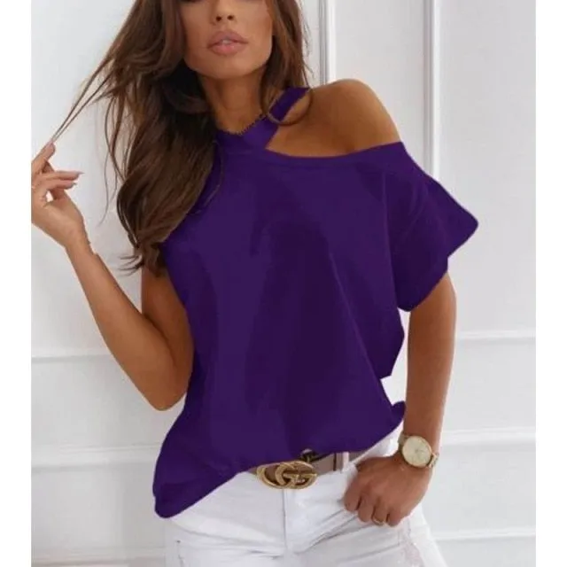 Amy Fashion - Casual Print Short Sleeve O-neck Tops