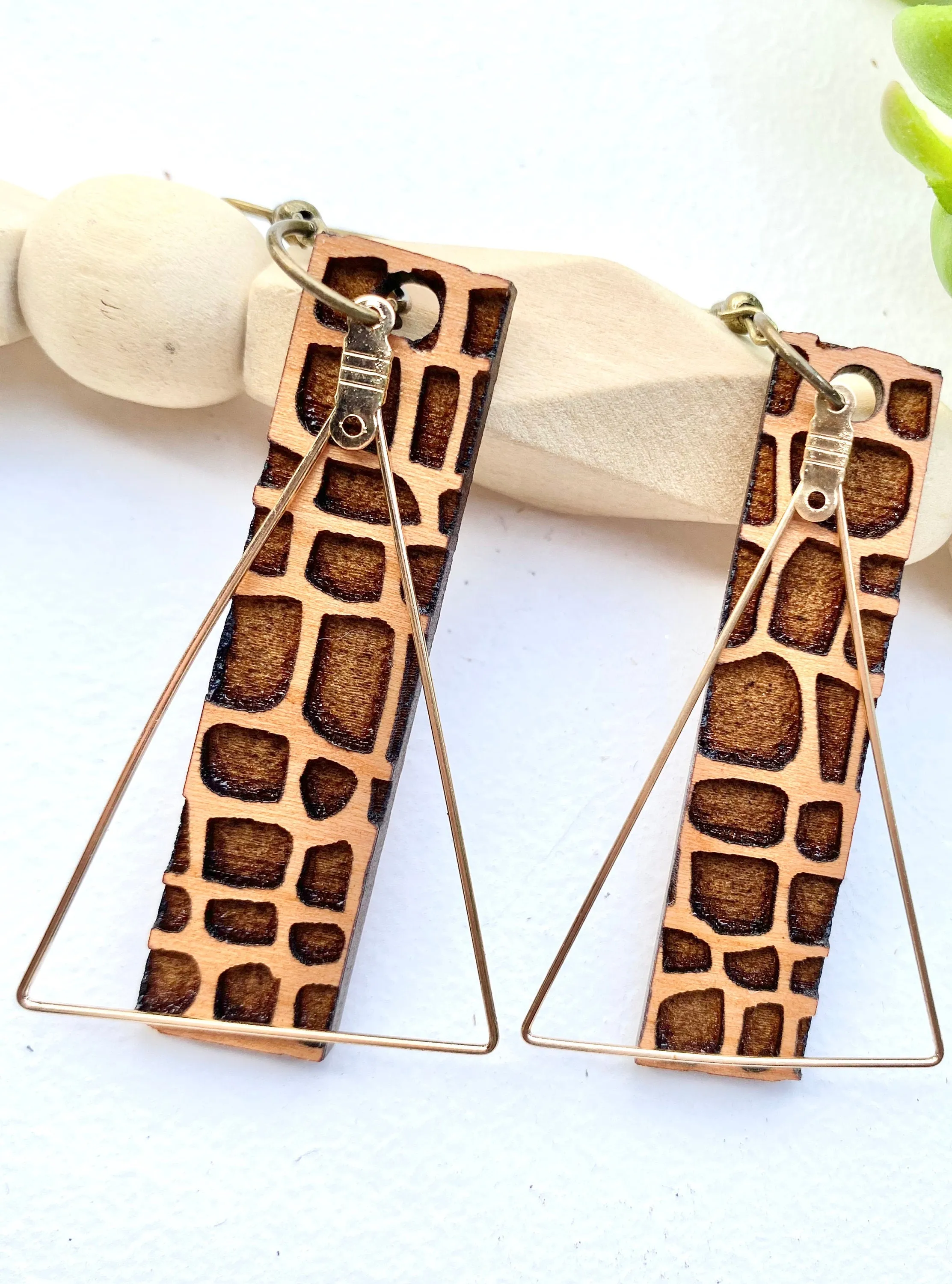 Animal Print Jewelry, Reptile Earrings, Alligator, Rectangle Jewelry, Casual Style, Boho, Crocodile, Teacher Appreciation Gift