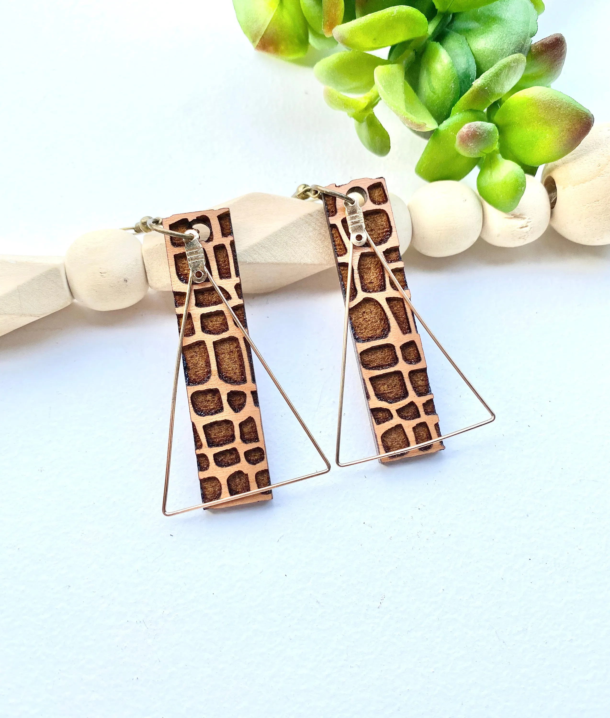 Animal Print Jewelry, Reptile Earrings, Alligator, Rectangle Jewelry, Casual Style, Boho, Crocodile, Teacher Appreciation Gift