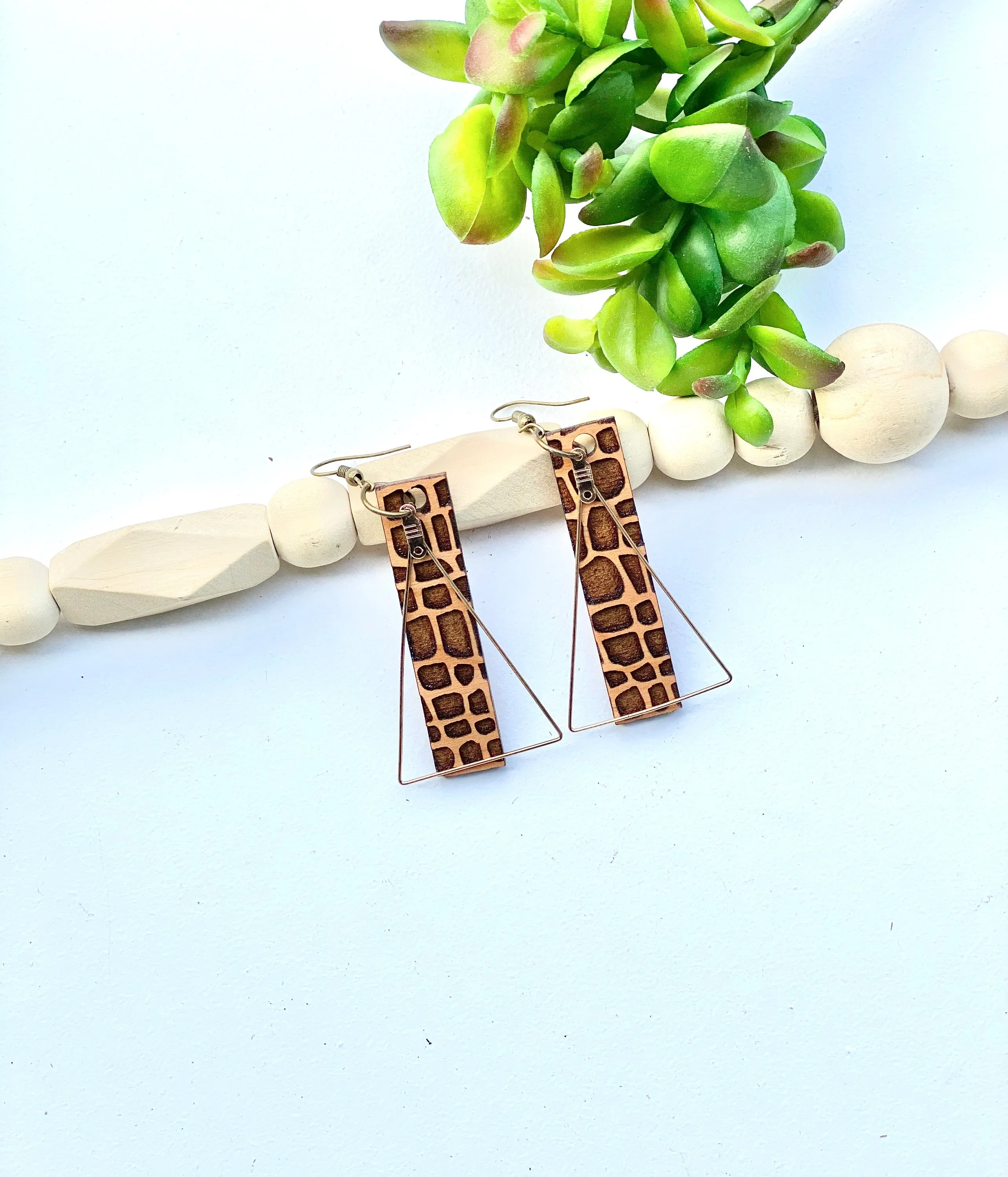 Animal Print Jewelry, Reptile Earrings, Alligator, Rectangle Jewelry, Casual Style, Boho, Crocodile, Teacher Appreciation Gift