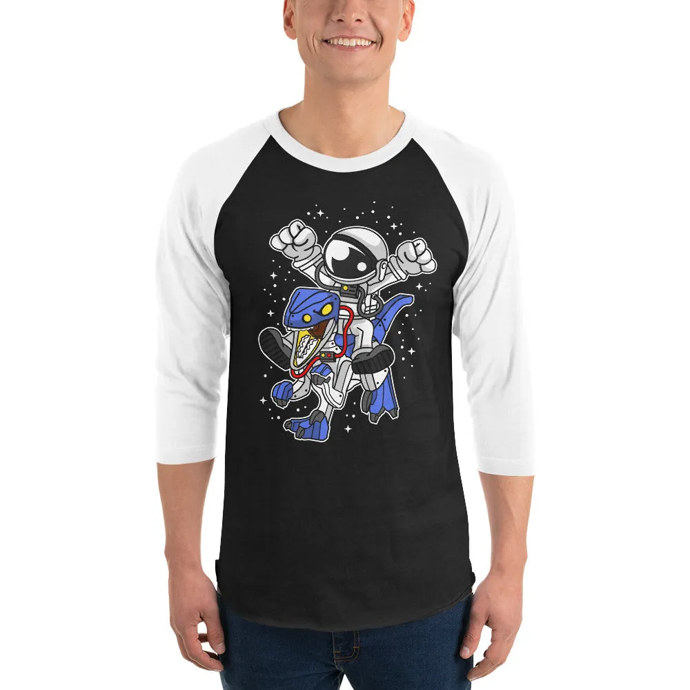 Astronaut | Robot Dinosaur | Pop Art | Unisex | 3/4 Sleeve | Raglan | T-Shirt