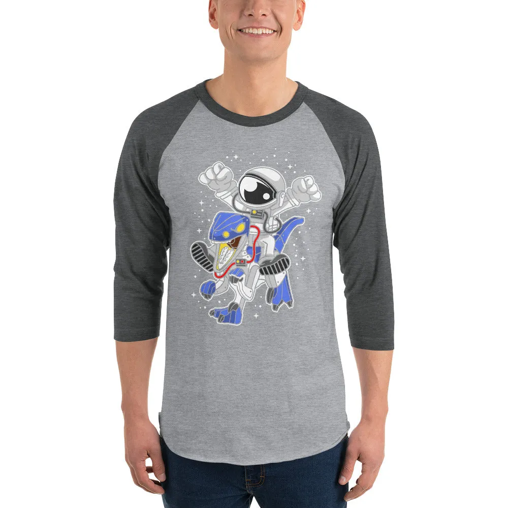 Astronaut | Robot Dinosaur | Pop Art | Unisex | 3/4 Sleeve | Raglan | T-Shirt