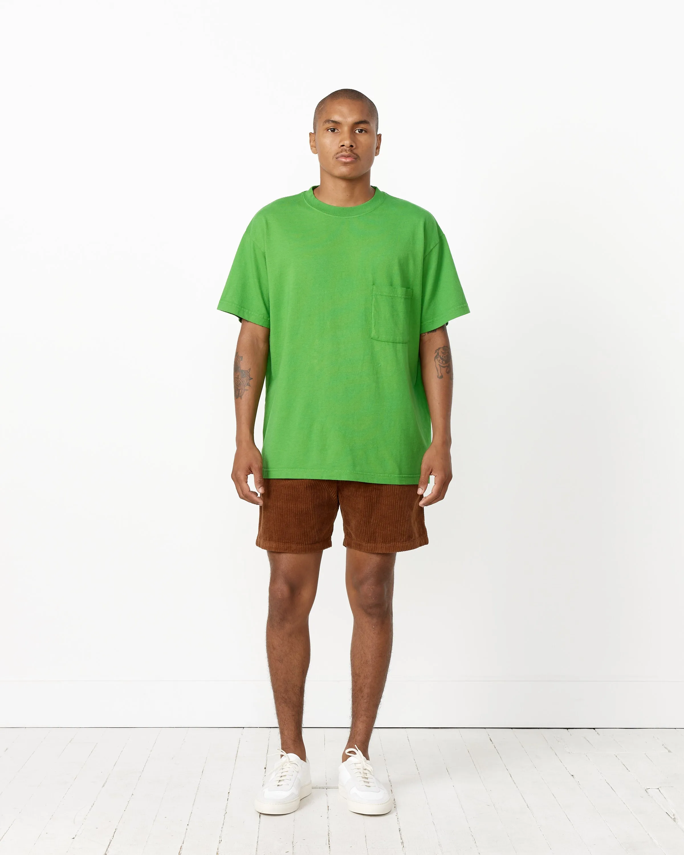Big Pocket Tee in Emerald Green