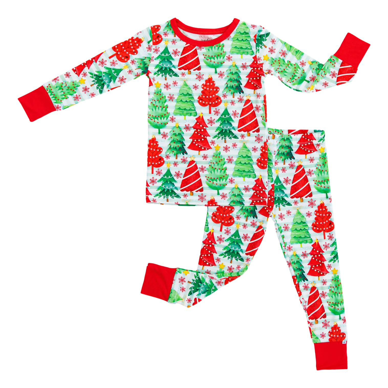 Norwegian Christmas Double Green Tree Pajama Set by Birdie Bean