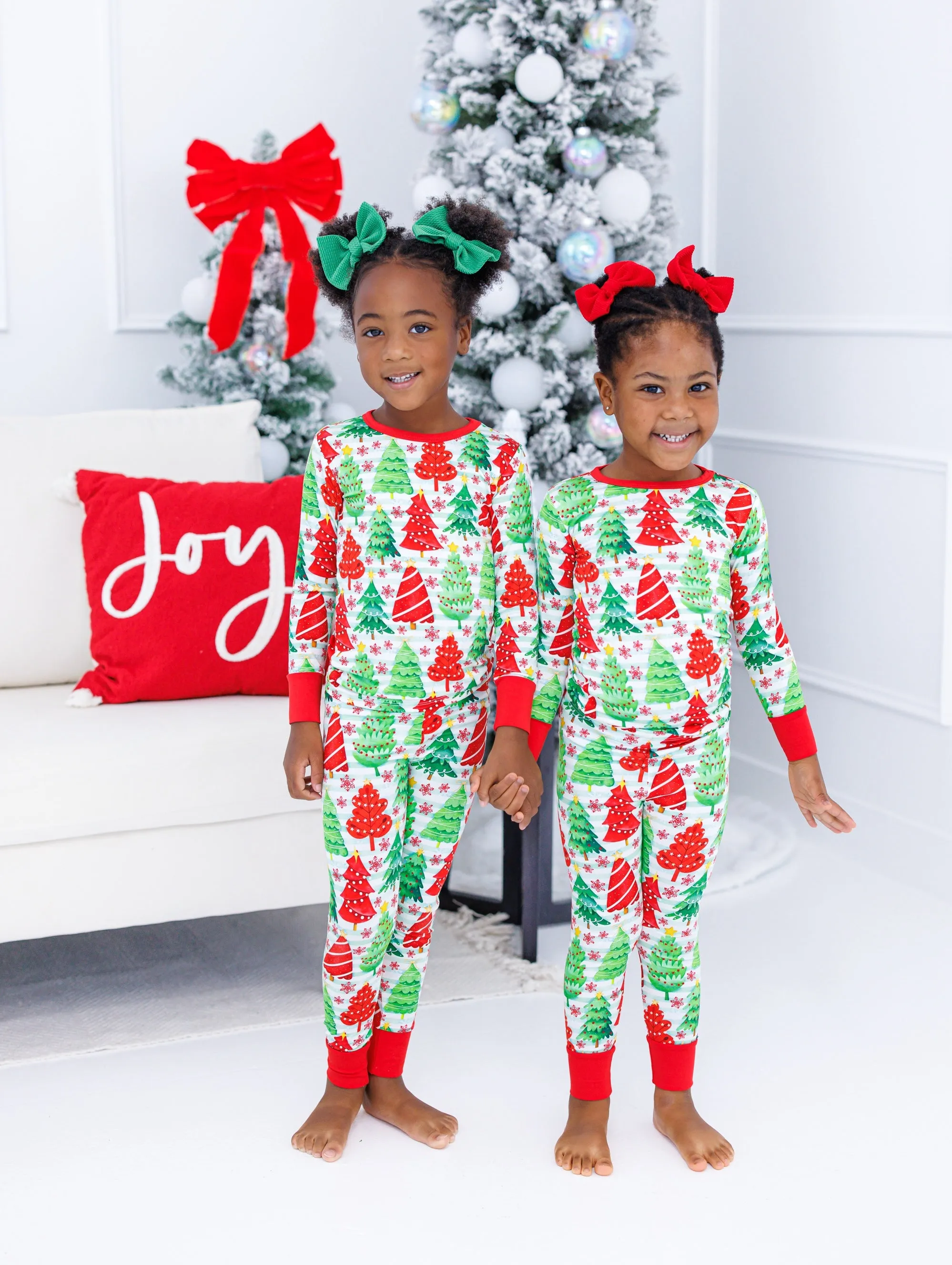 Norwegian Christmas Double Green Tree Pajama Set by Birdie Bean
