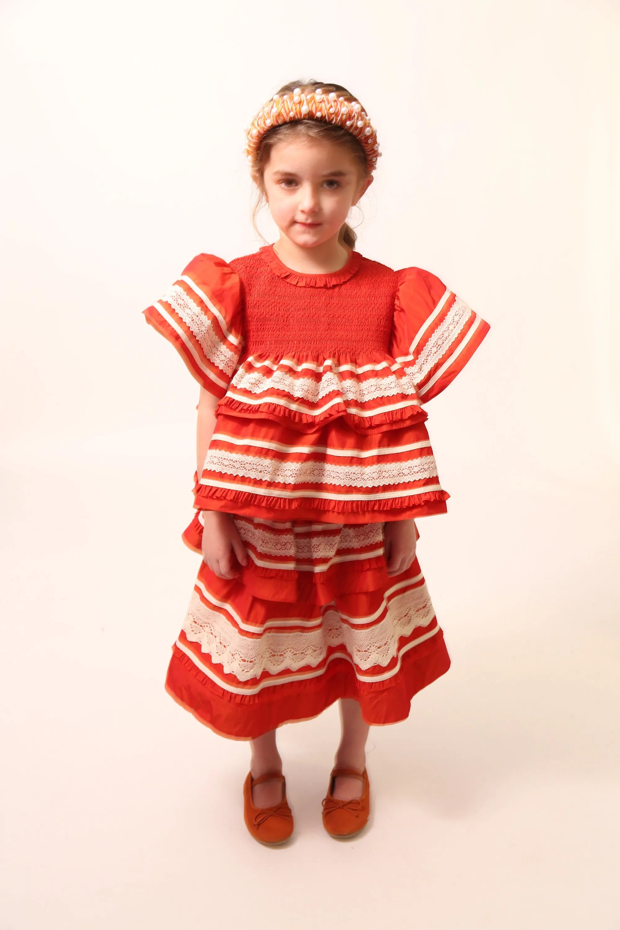 BRITTANY SMOCKED TIERED SKIRT