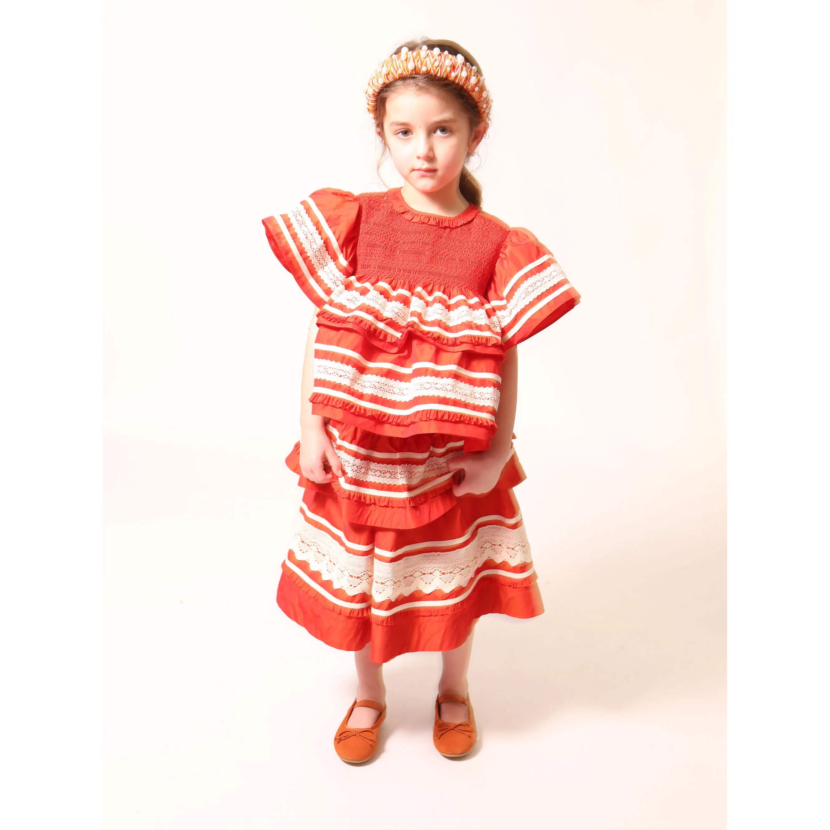 BRITTANY SMOCKED TIERED SKIRT