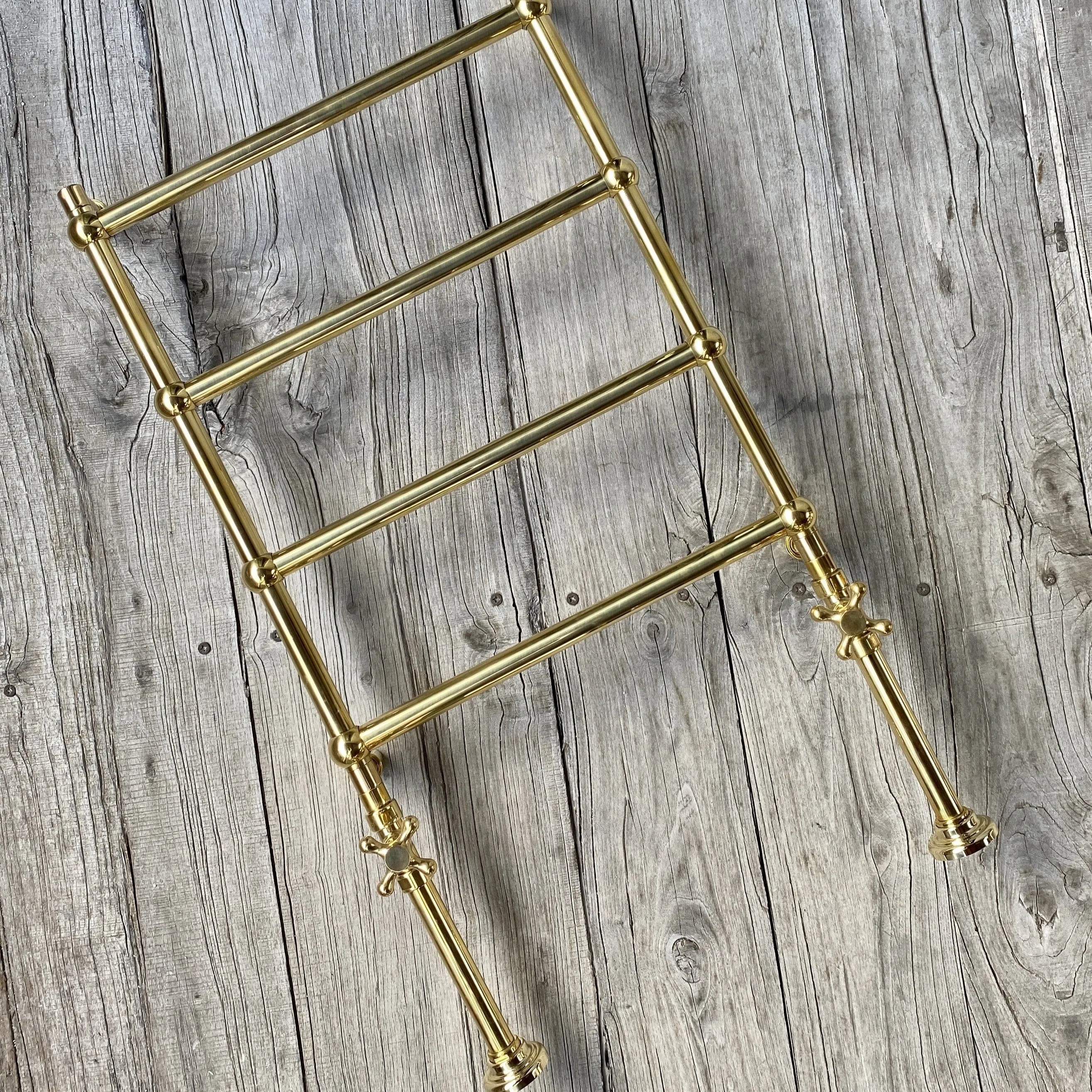 BTR20 Four-bar floor mounted plumbed in traditional heated towel rail