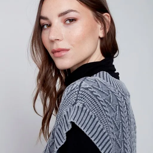 Cable Knit Charcoal Sweater Vest