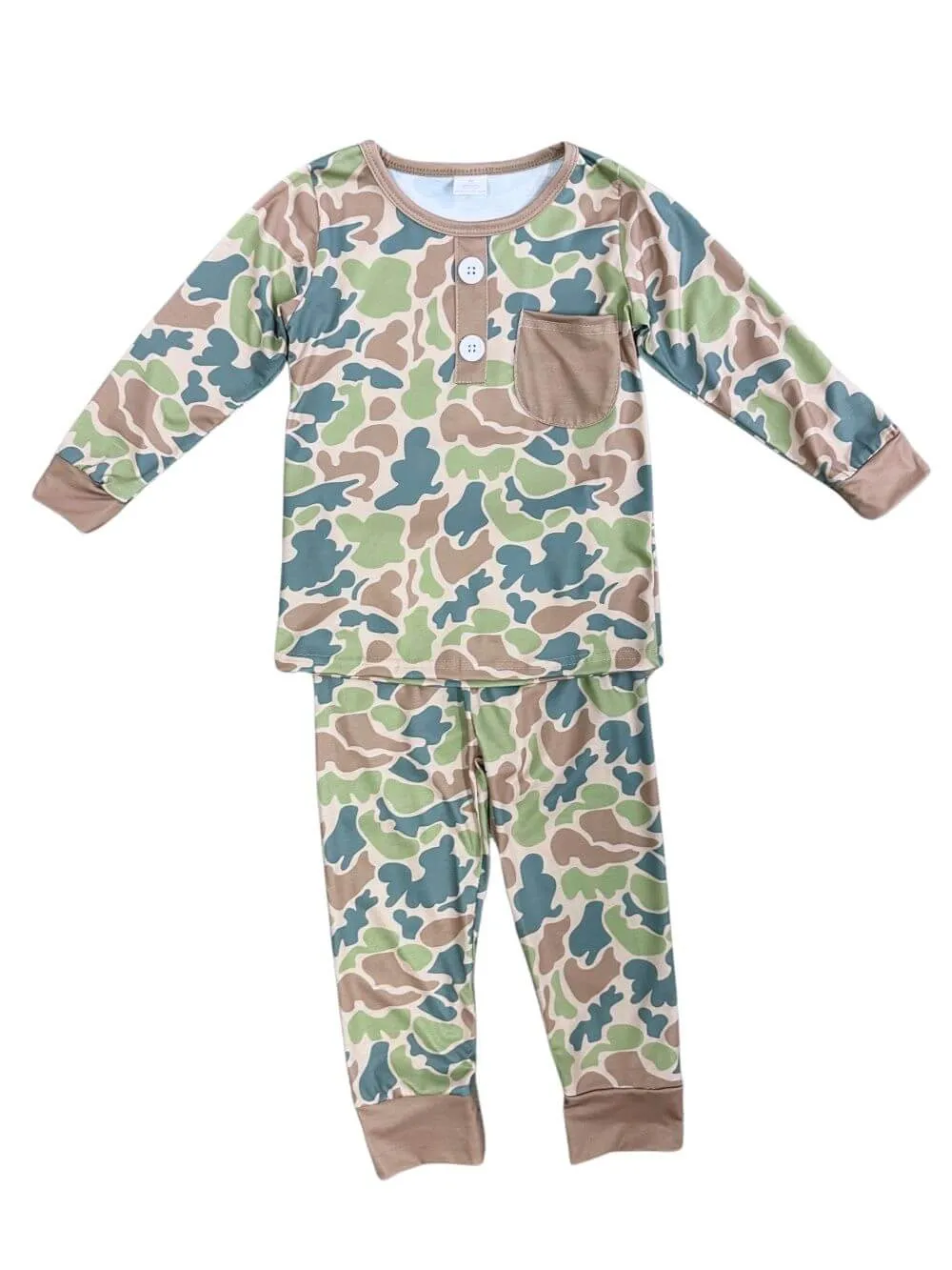 Camo Camo Boys or Girls 2 Piece Pajamas Set