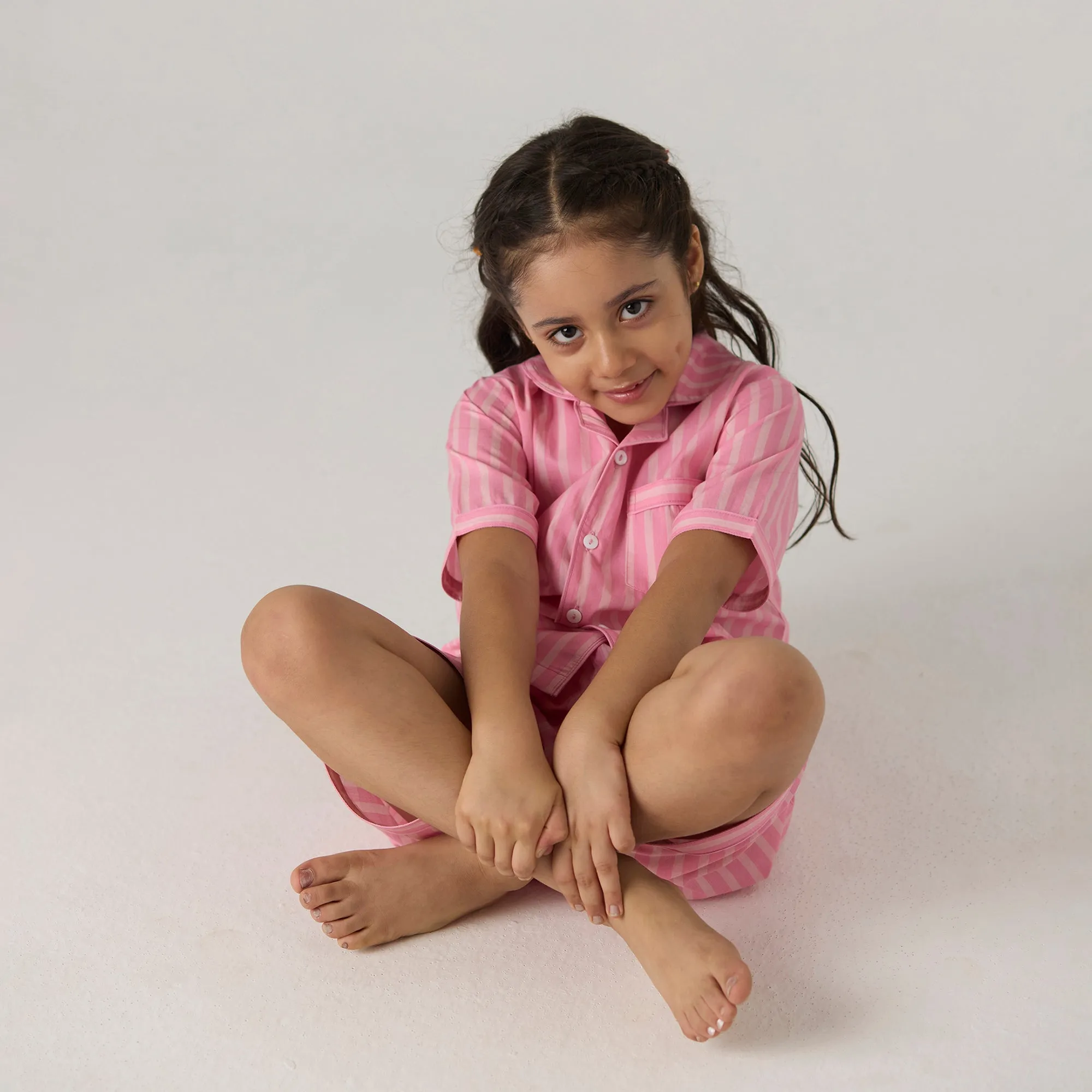 Candy Striped Shorts Set For Kids
