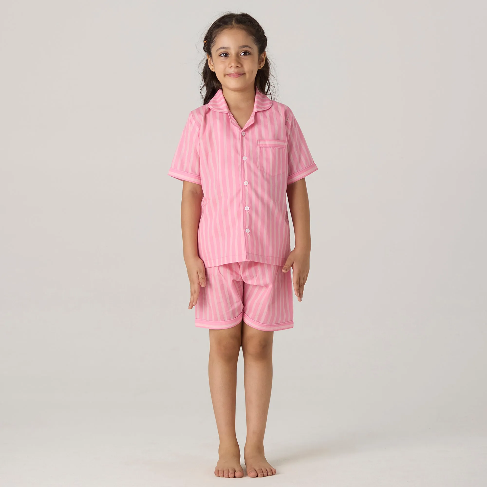 Candy Striped Shorts Set For Kids