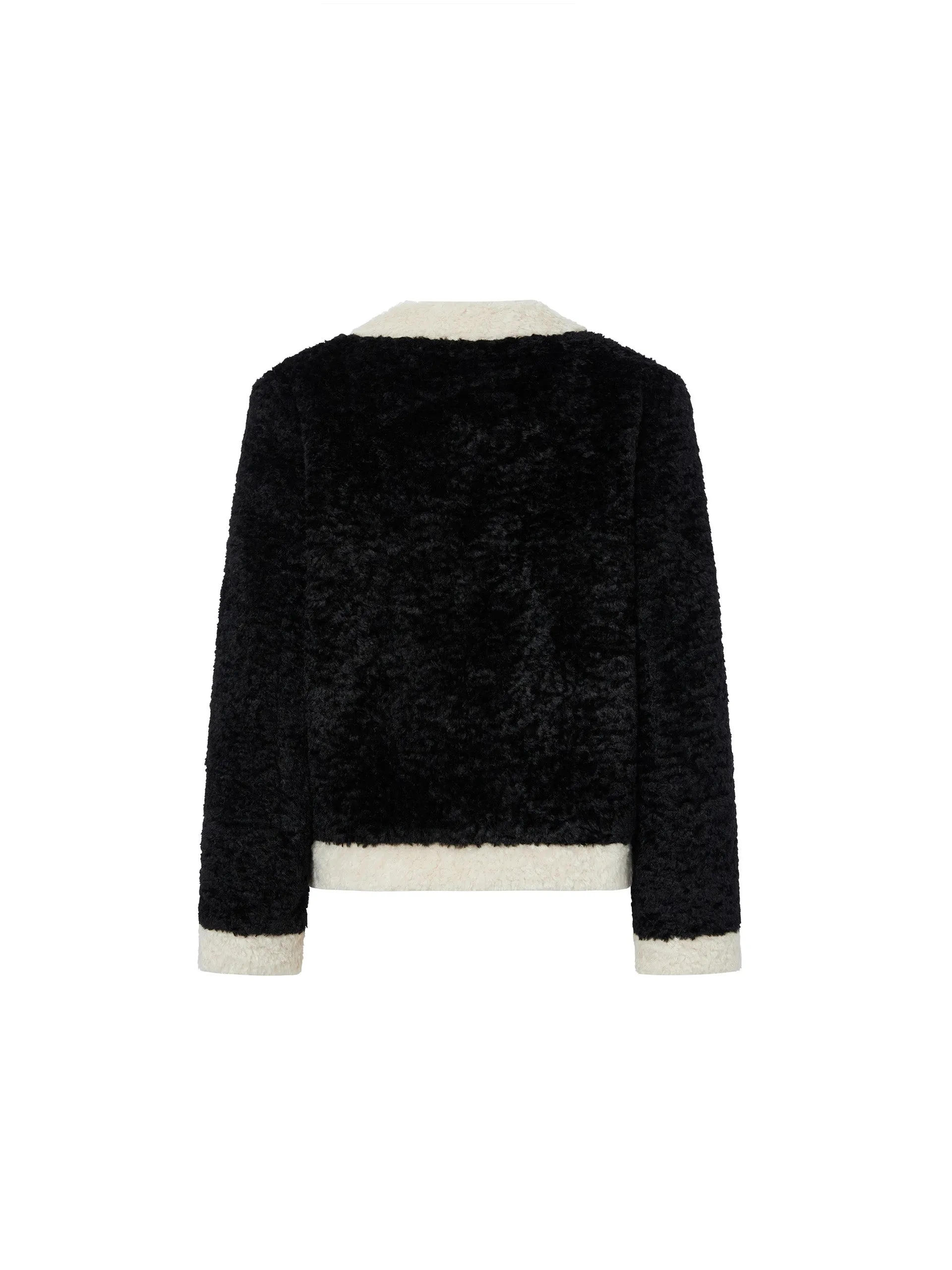 Contrast Textured Crop Jacket
