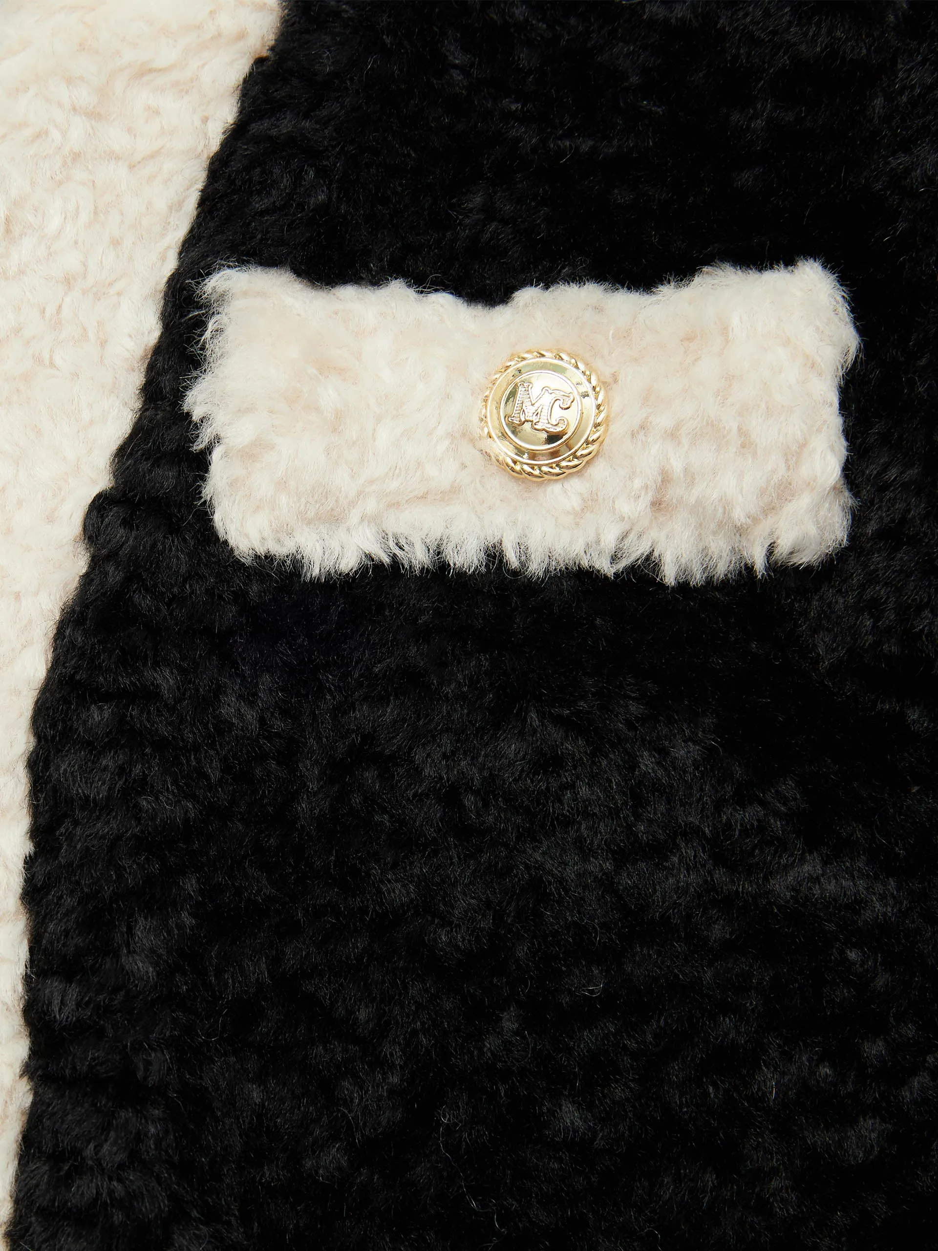 Contrast Textured Crop Jacket