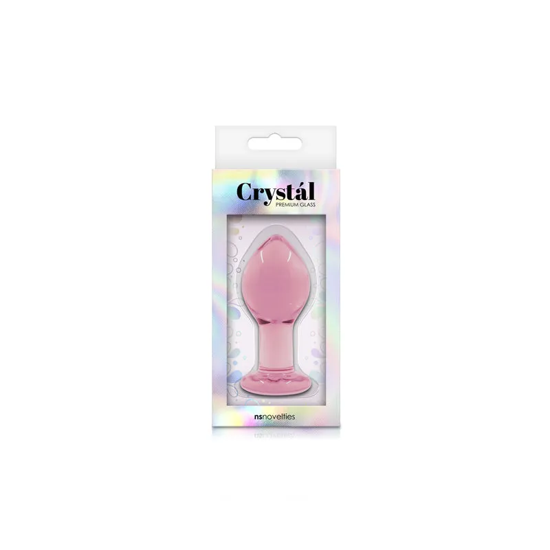 Crystal Glass Butt Plug - Large, Pink