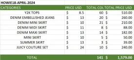 Custom handpick HOWIE 141 PIECES 18-APRIL-2024