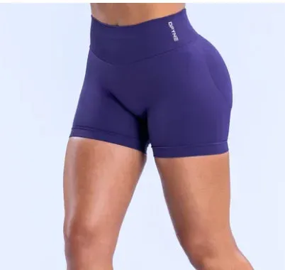 Dfyne Impact Shorts 4.5'' Low Waist Seamless Yoga Shorts Scrunch Bum Gym Shorts Women Workout Biker Short Stretch Fitness Short