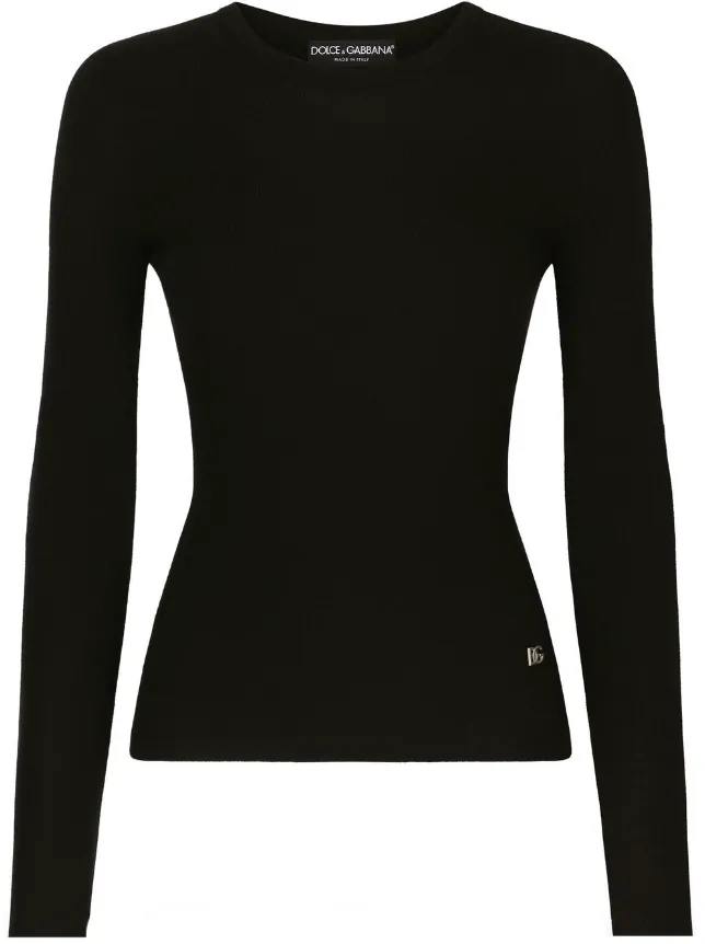 Dolce & Gabbana logo plaque knitted sweater