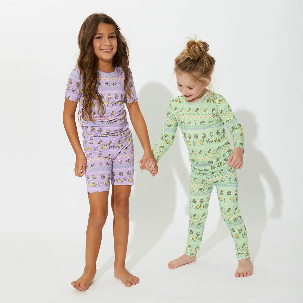 Easter Isle Purple Kids Bamboo Short Set