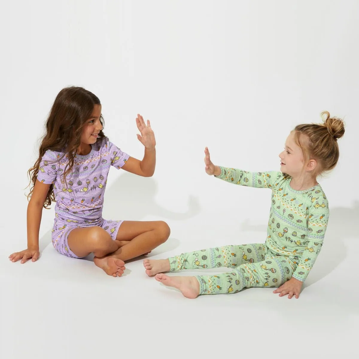 Easter Isle Purple Kids Bamboo Short Set