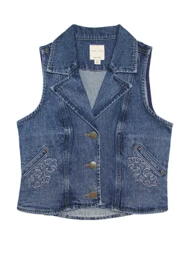 Embroidered mia waistcoat in idaho vintage