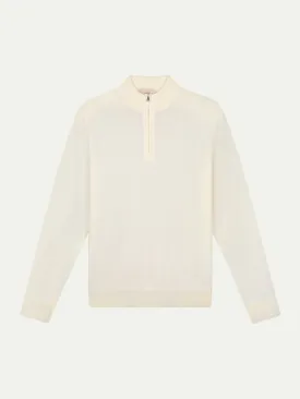 Extrafine Merino Zipper Sweater Ivory