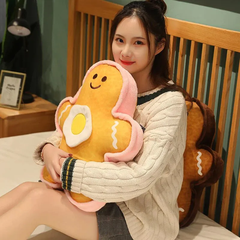 Gingerbread Kawaii Stuffed Toy Couple with Egg Plushies