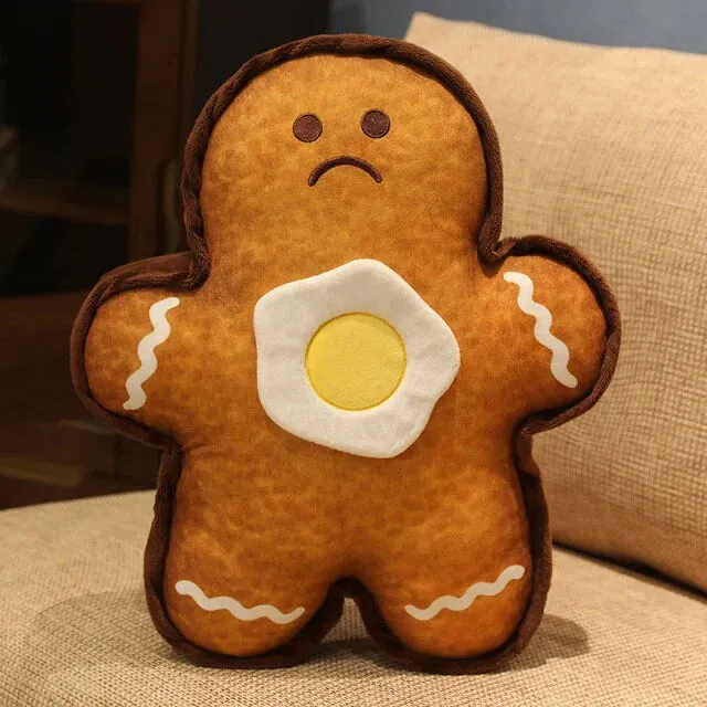 Gingerbread Kawaii Stuffed Toy Couple with Egg Plushies