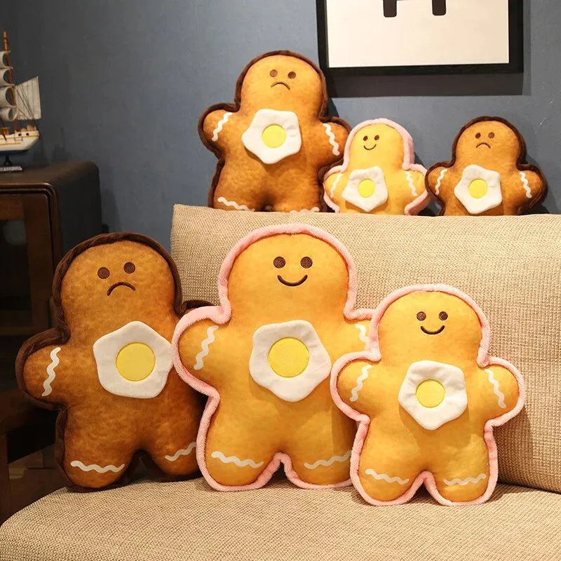 Gingerbread Kawaii Stuffed Toy Couple with Egg Plushies