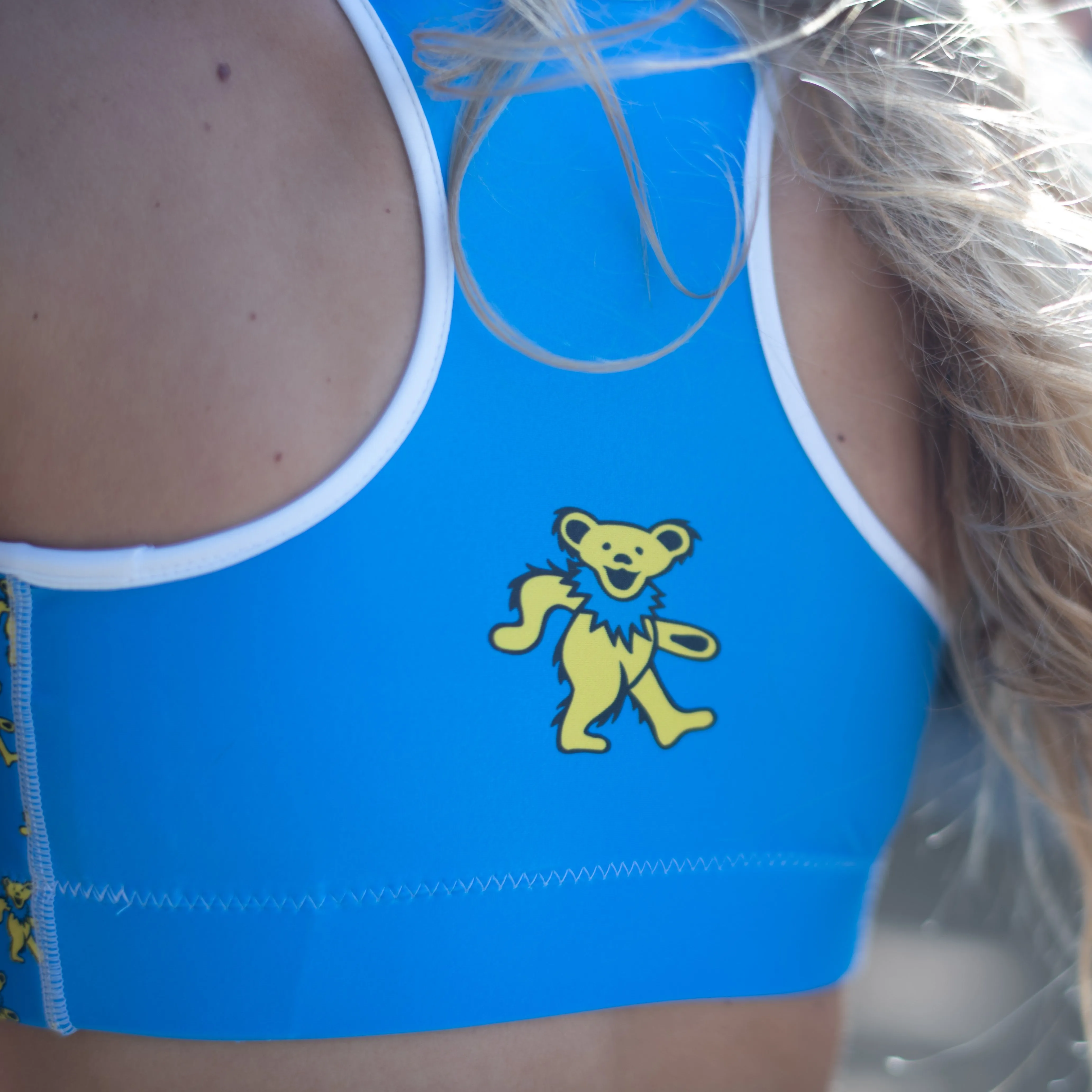 Grateful Dead | Sports Bra | Blue and Yellow Dancing Bear