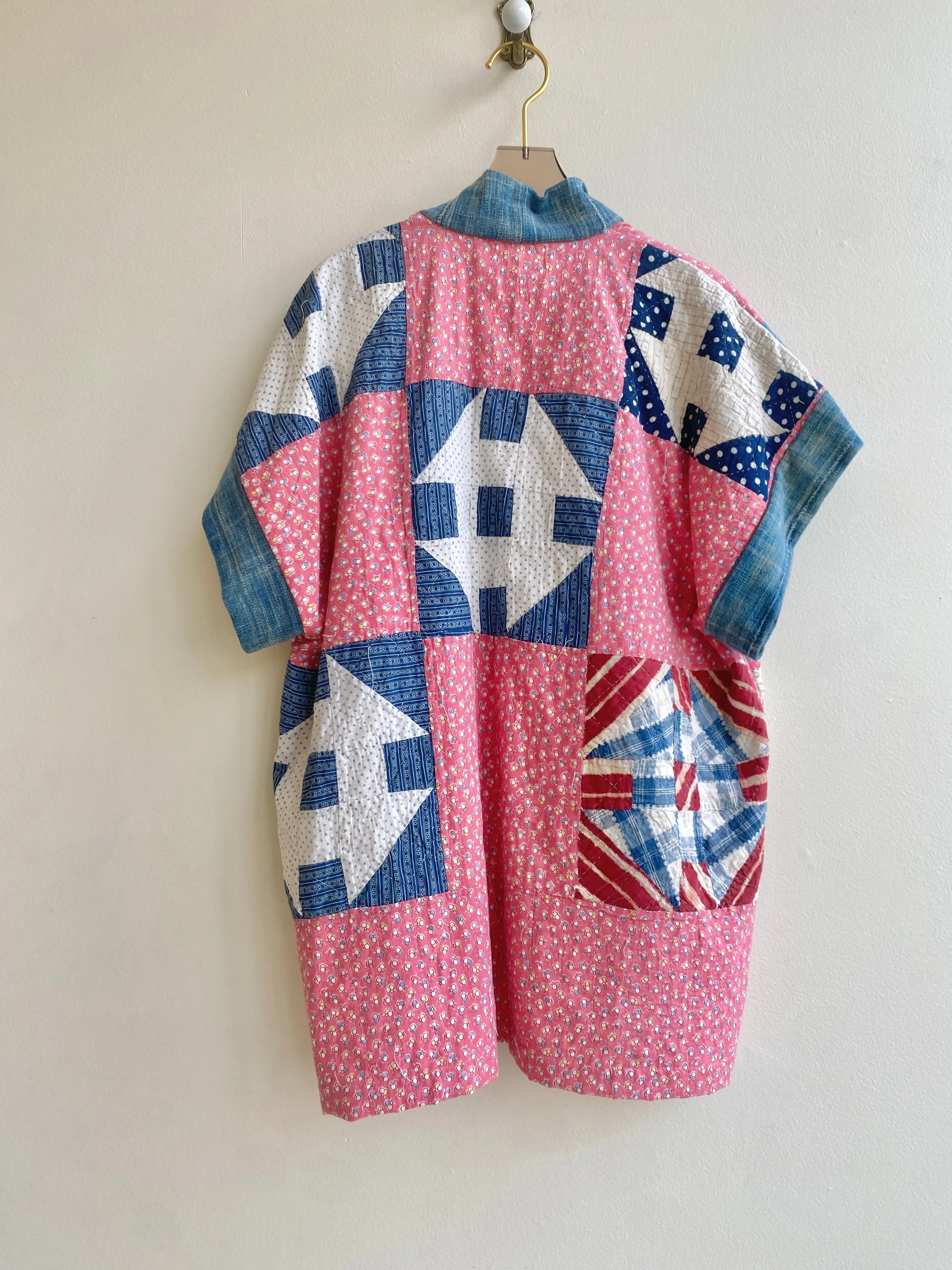 Heirloom Quilt Haori Vest Blush & Blue
