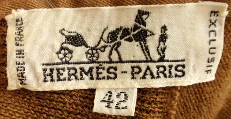 HERMES Sweater with Silk Print Size 42