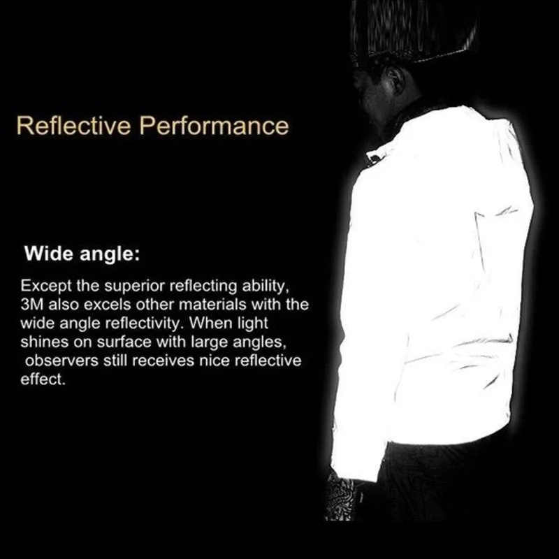 Mens Reflective Waterproof Hooded Jacket for Running and Sports - Lightweight Noctilucent Hip Hop Style Coat