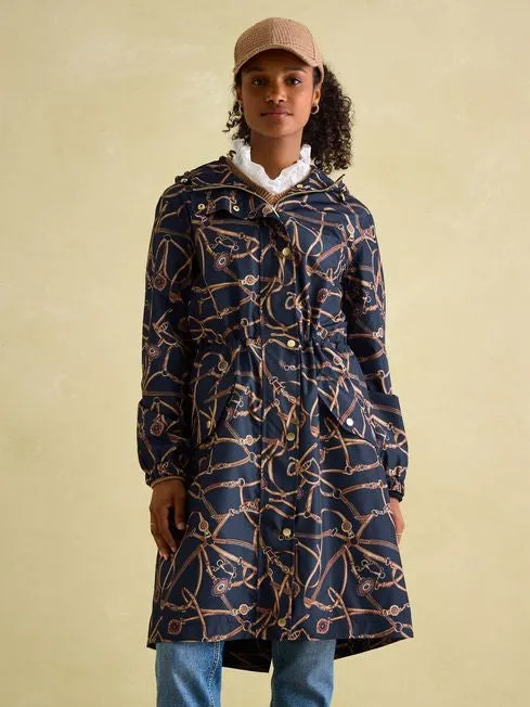 Joules Holkham Waterproof Packable Raincoat With Hood - Navy Blue