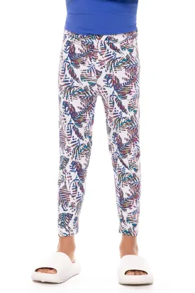 Kid's Monterey Summer Leggings  |  Magnolia Pink Beach Leaves