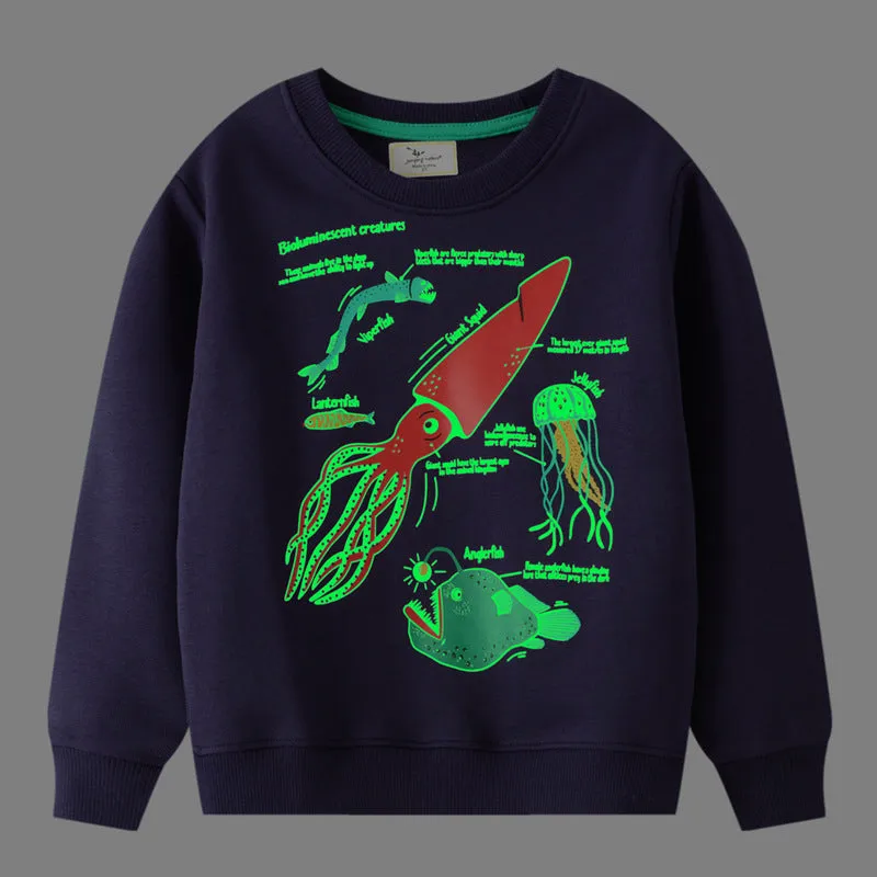 Luminous Round Neck Pullover Children's Sweatshirt