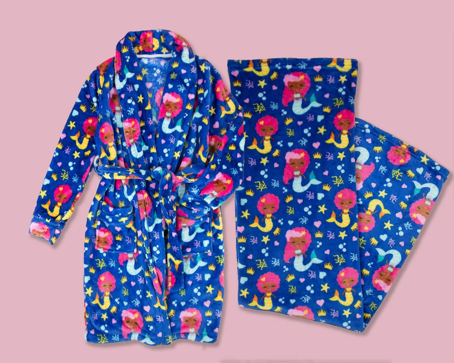 Mermaid Magic Kids Fleece Robe