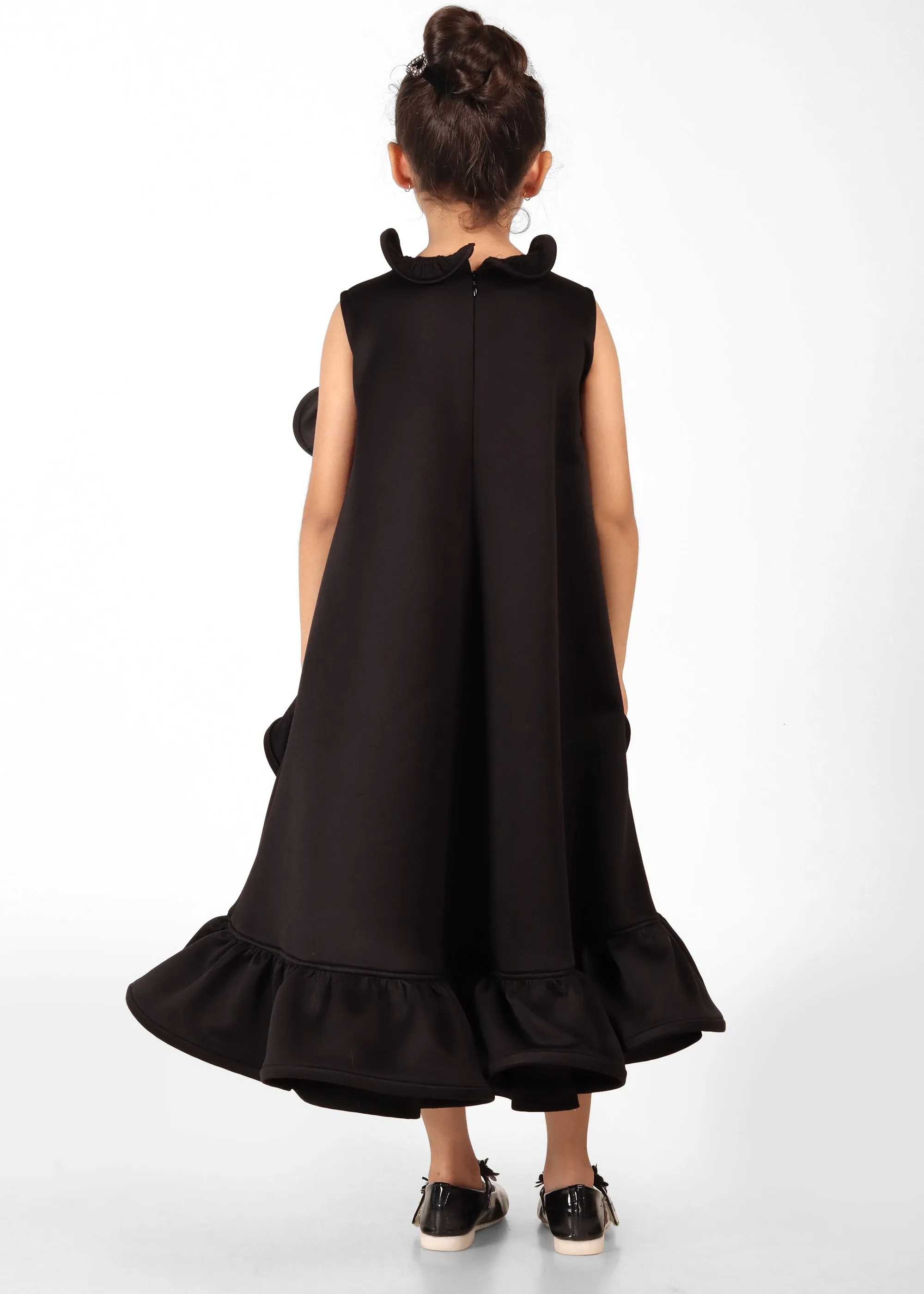 Midnight Wave Ruffle Dress