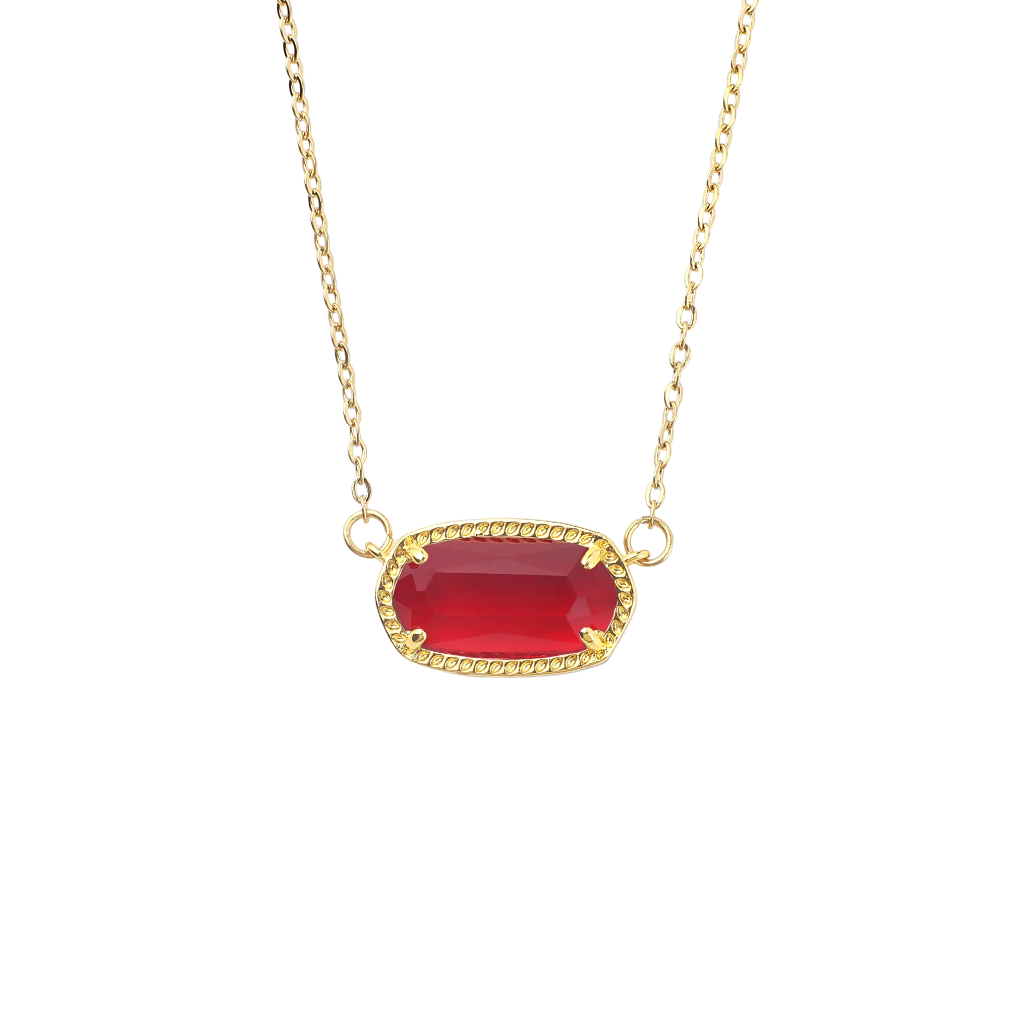 Oval Birthstone Pendant Necklace