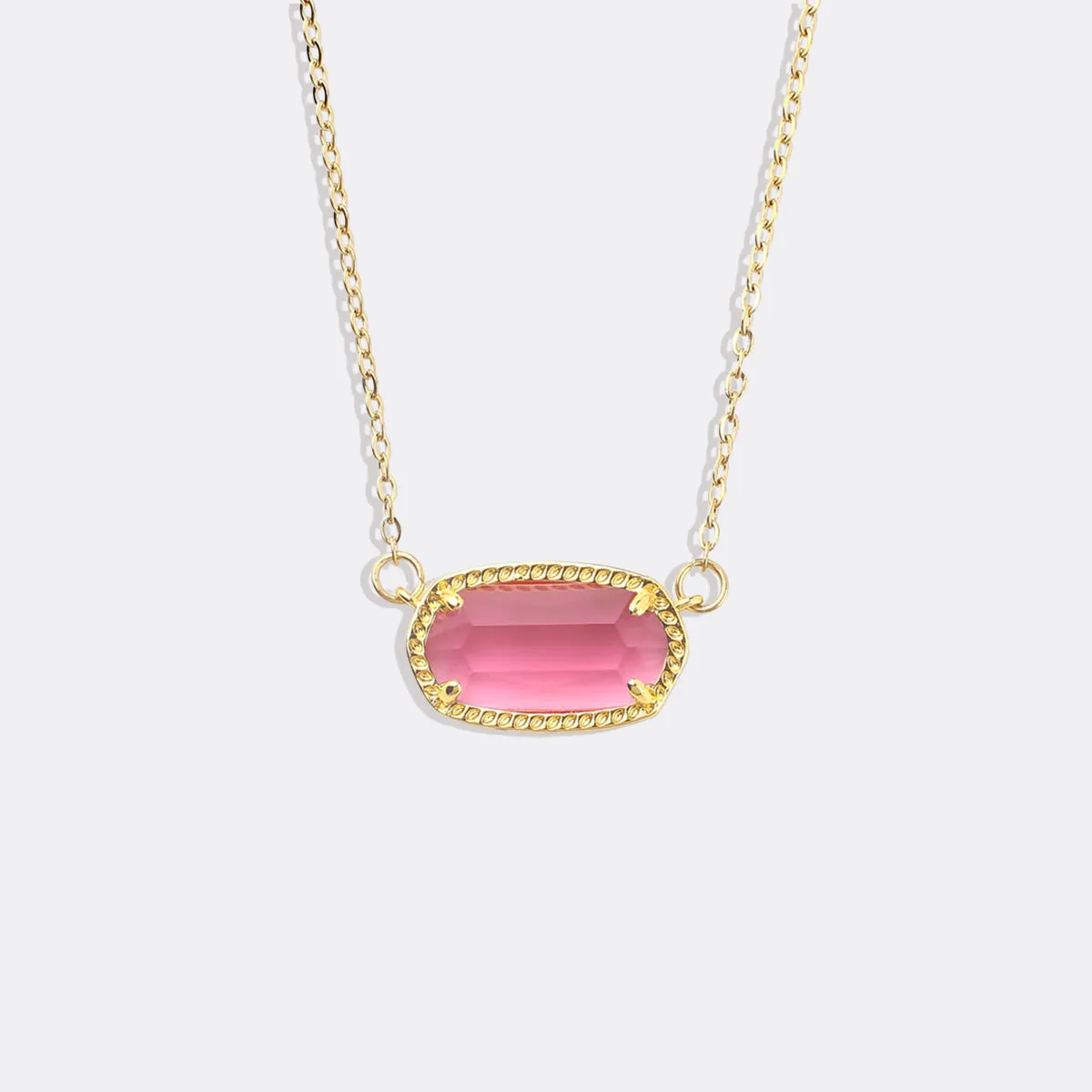 Oval Birthstone Pendant Necklace