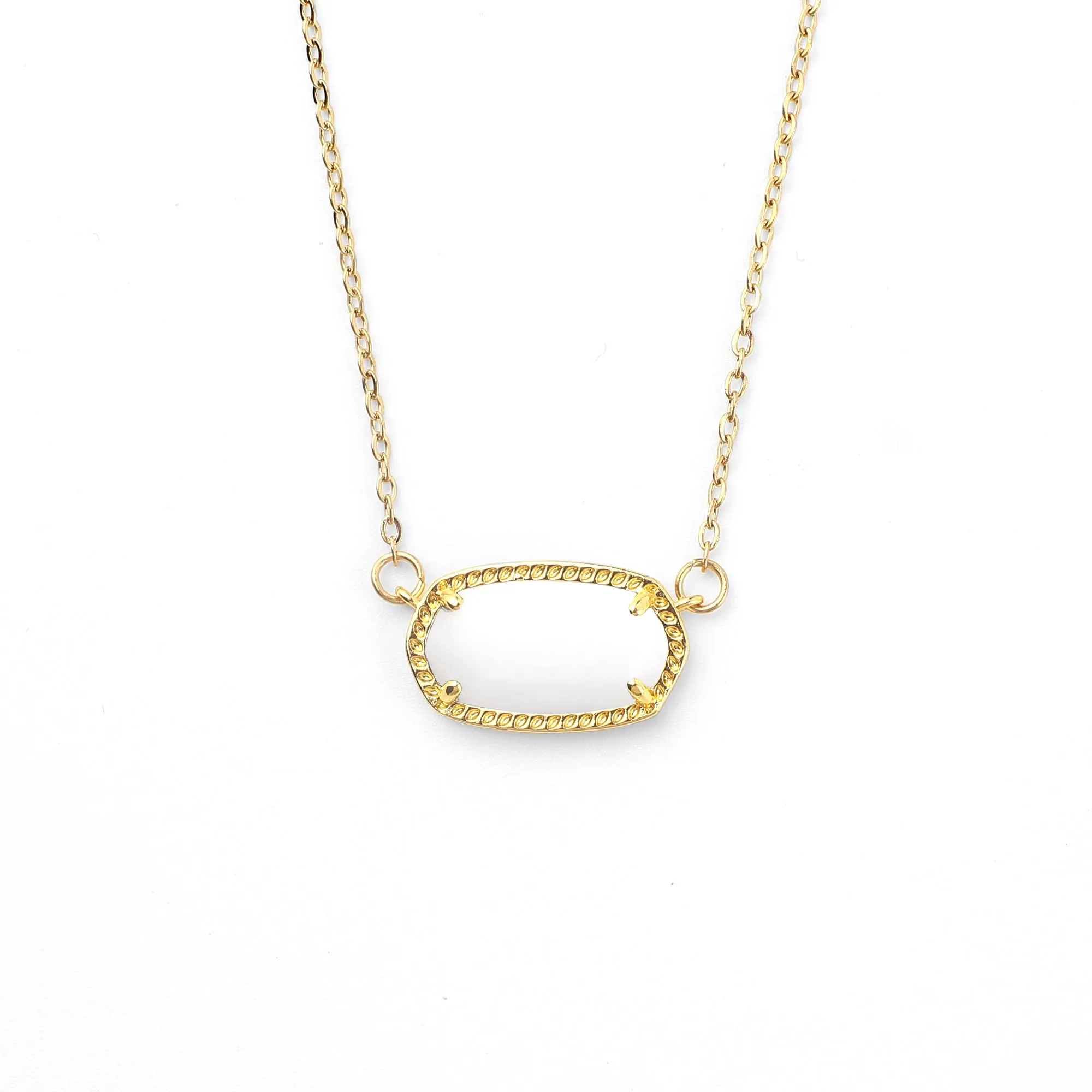 Oval Birthstone Pendant Necklace