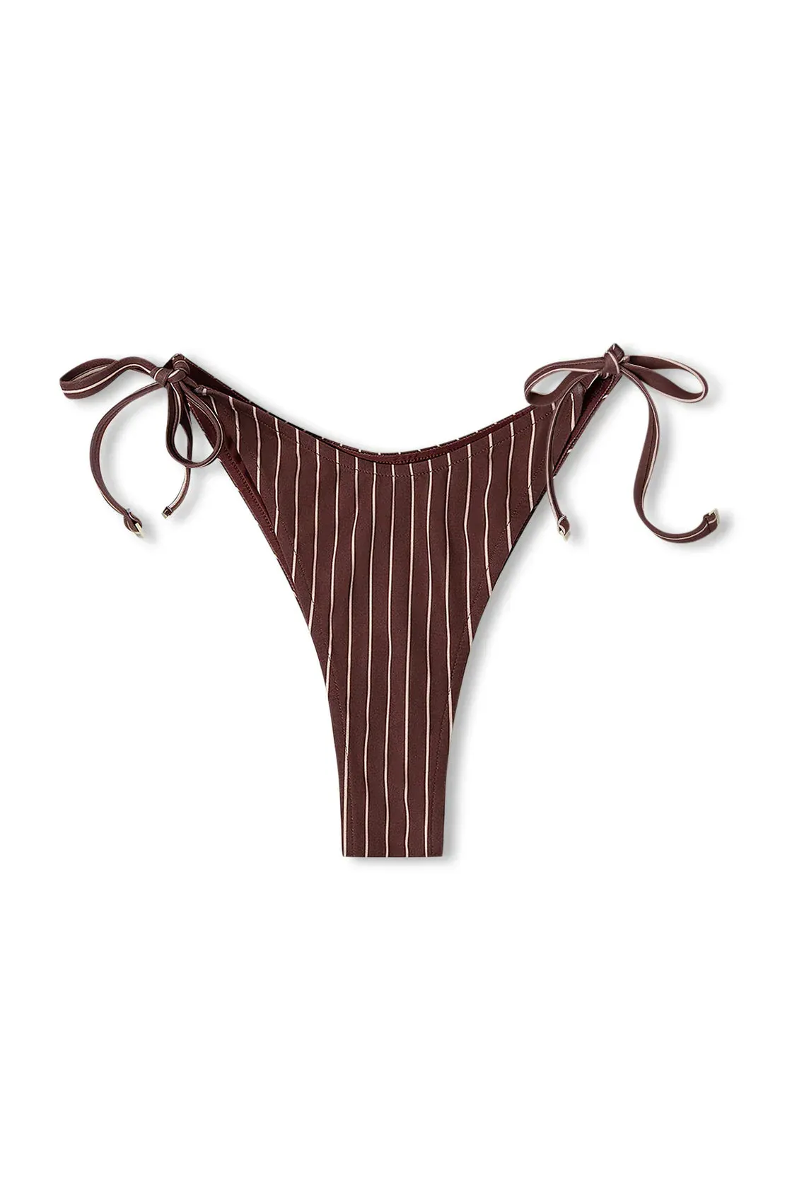 Plum Stripe Curve Tie Thong