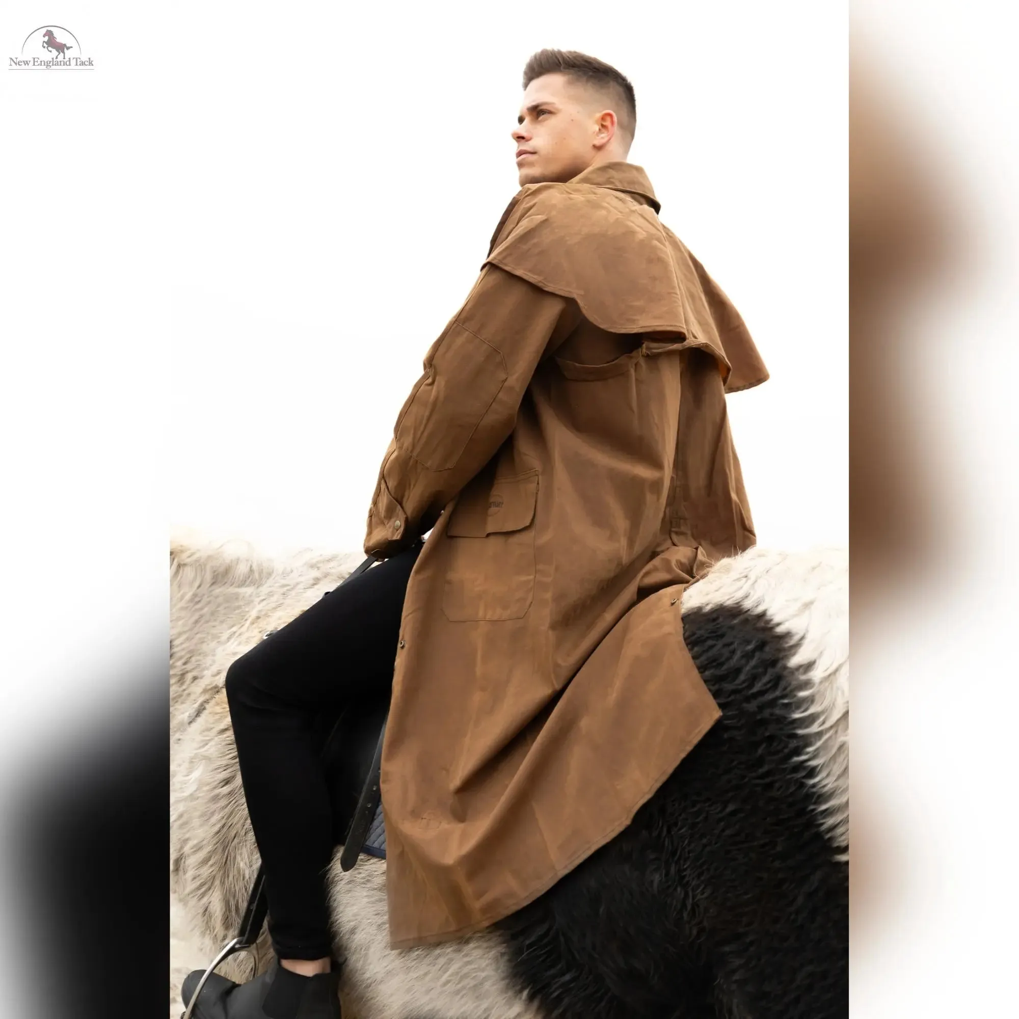 Resistance Western Oilskin Waterproof Duster Coat