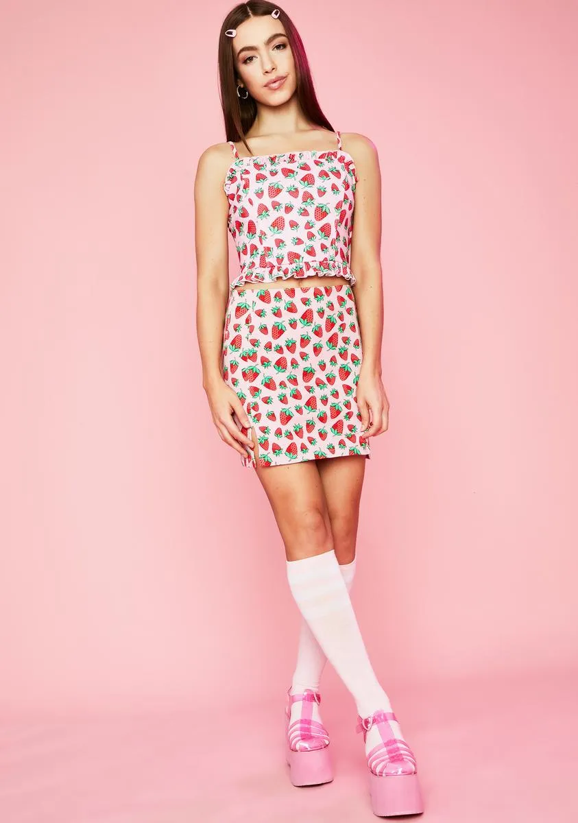 Strawberry Fields Denim Skirt
