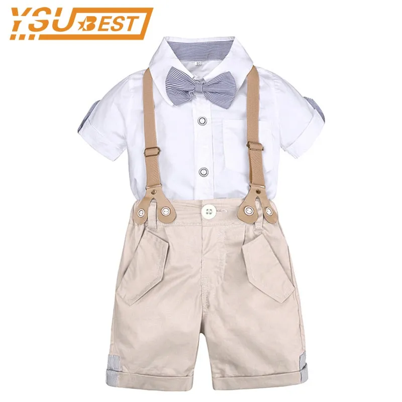 Toddler Boys Clothing Set Summer Baby Suit Shorts Shirt 1 2 3 4 Year Children Kids Clothes Suits Formal Wedding Party Costume